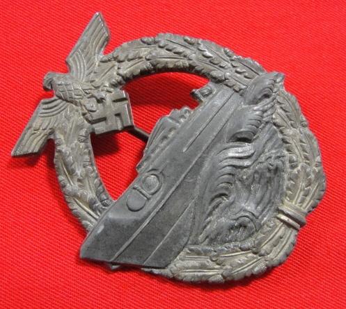 Kriegsmarine Second Pattern E-Boat Badge by "R.S."