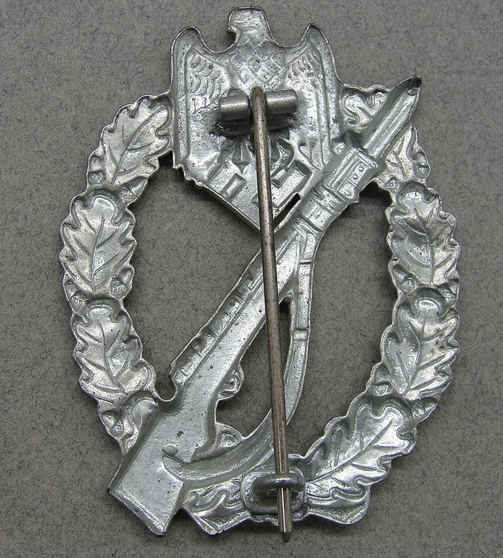 Army/Waffen-SS Infantry Assault Badge, Silver Grade, Hollowback
