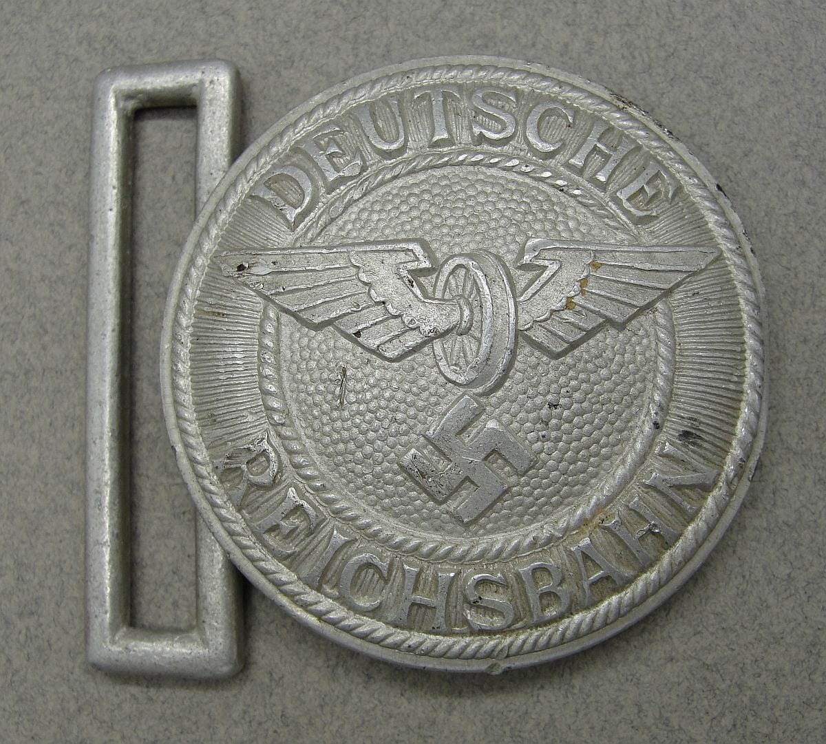 "DEUTSCHE REICHSBAHN" REICHSBAHNSCHUTZ Railway Police Officer's Buckle -Assmann