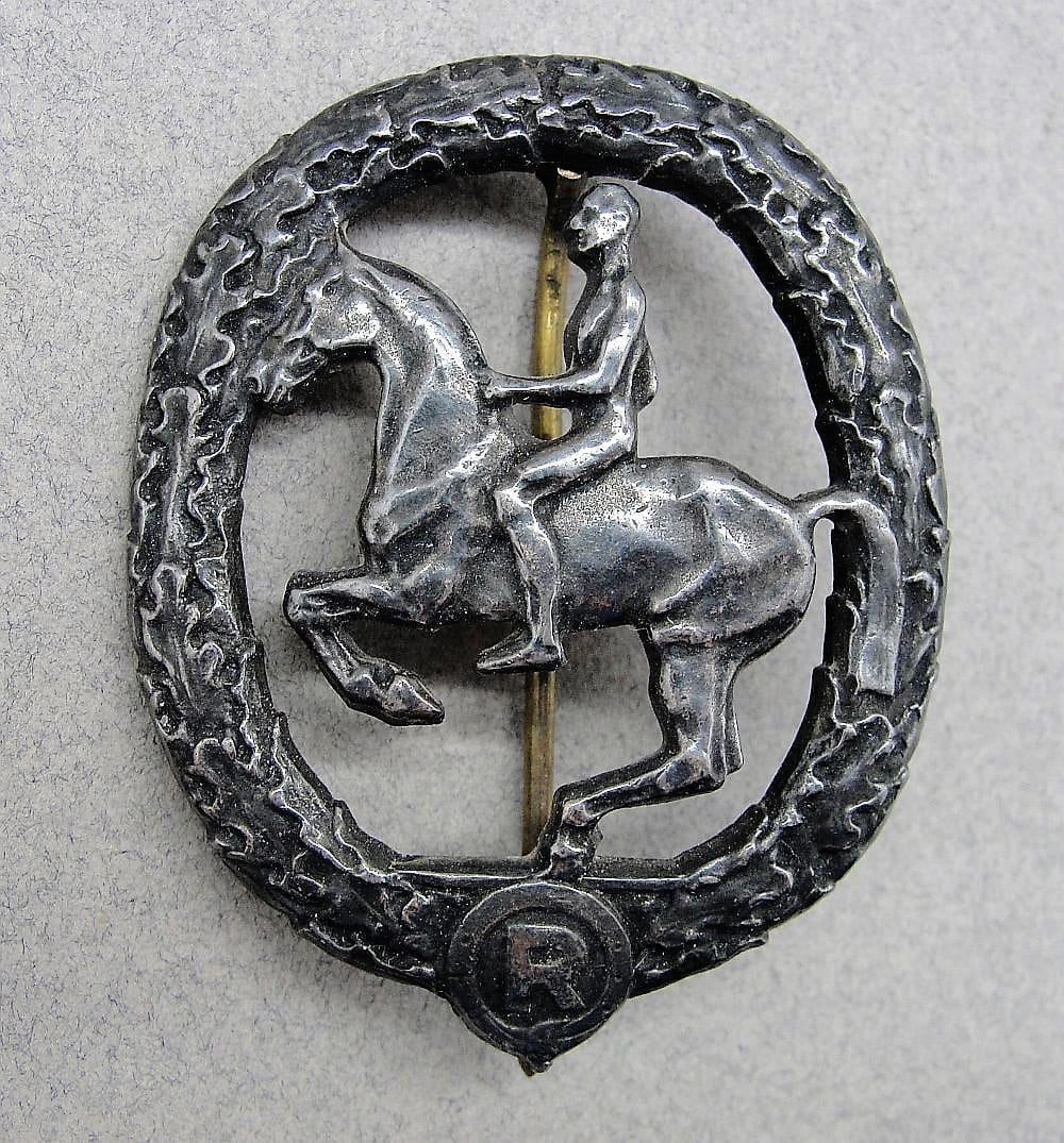 German Horseman's Badge, Second Class in Silver by Lauer