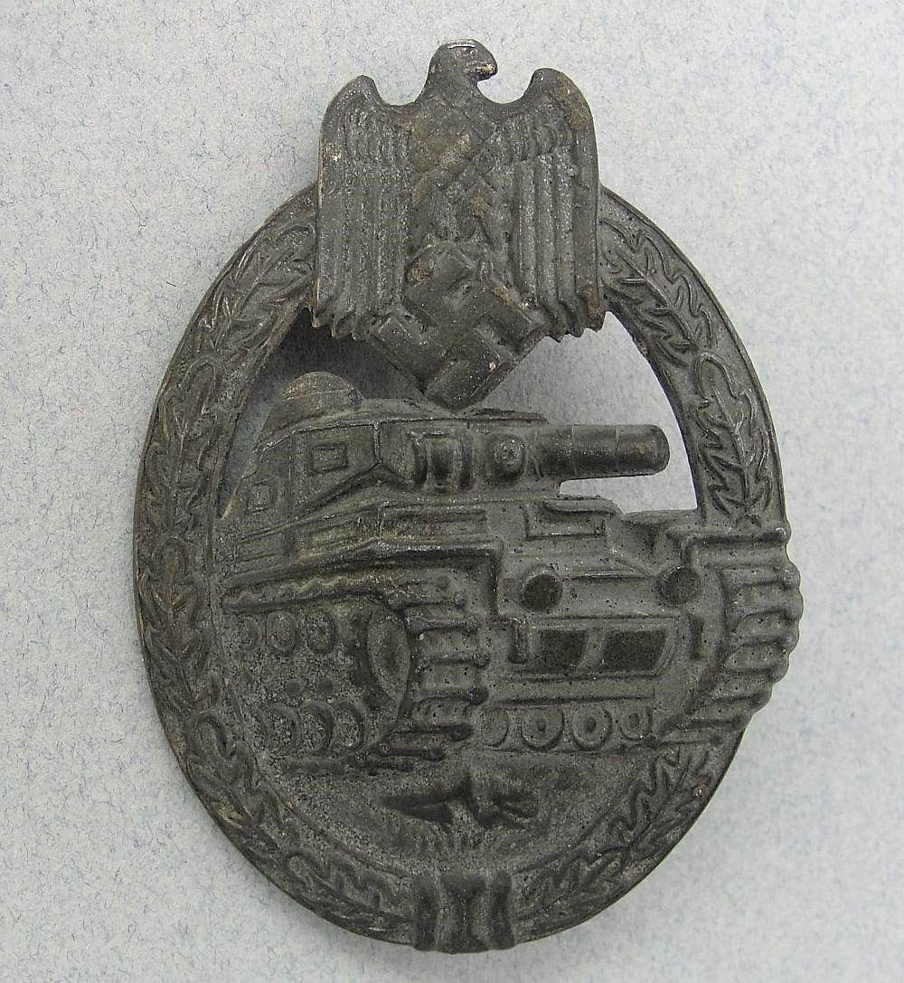 Army/Waffen-SS Panzer Assault Badge in Silver, Hollowback Version