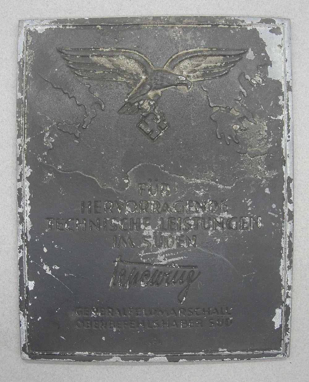 Luftwaffe Honor Plaque for Outstanding Technical Achievement in the Southern Com