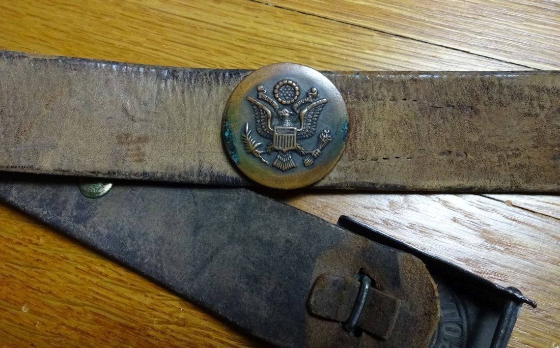 WW1 German Buckle and Belt with Pins Added