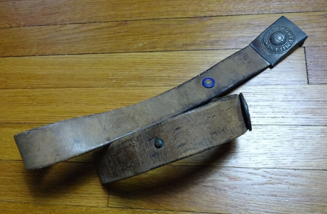 WW1 German Buckle and Belt with Pins Added