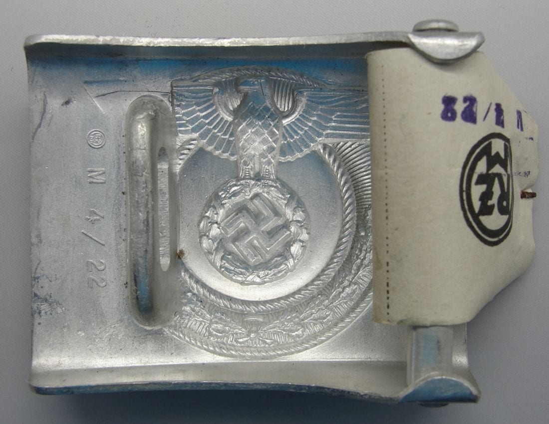 SA-Wehrmannshaften EM/NCO's Belt Buckle by "RZM M4/22" with Original RZM Tag