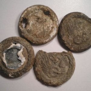 Lot of 4 Ground-Recovered Railway Official's Belt Buckles