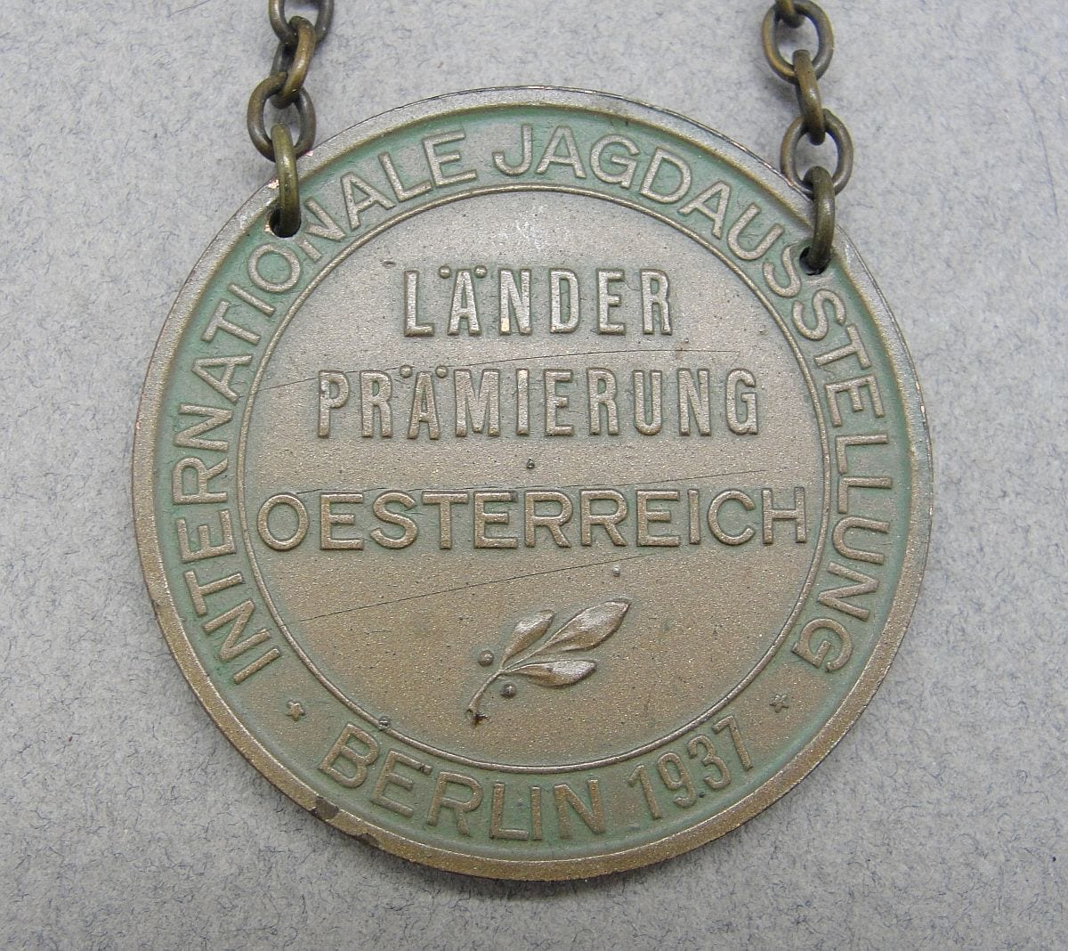 1937 German Hunting Association DEUTSCHE JÄGERSCHAFT Berlin Meet Austrian Team Bronze Award